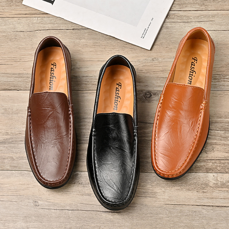 Men's Fashion Casual Slide Leather Shoes - Image 7