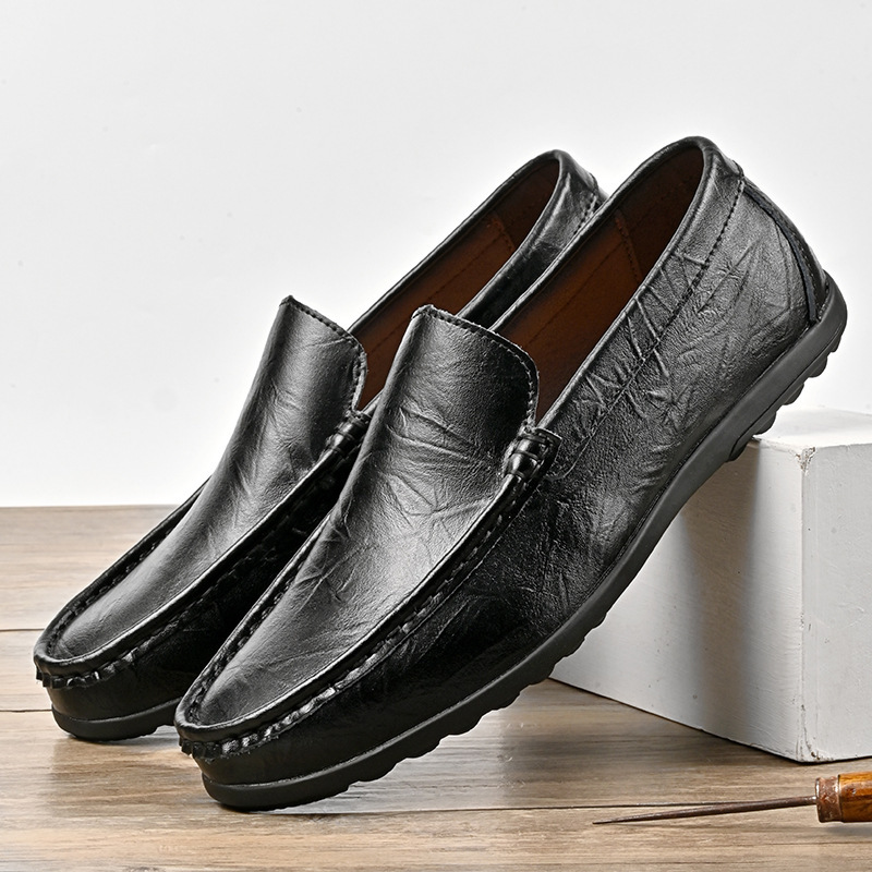Men's Fashion Casual Slide Leather Shoes - Image 8