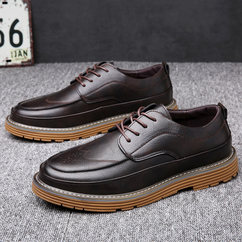 Trendy Korean Style Casual Leather Shoes - Image 2