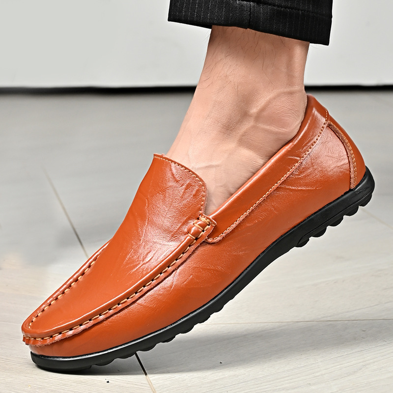 Men's Fashion Casual Slide Leather Shoes - Image 3