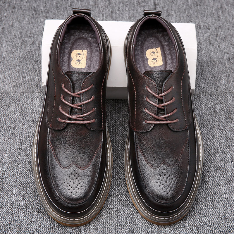 Trendy Korean Style Casual Leather Shoes - Image 4