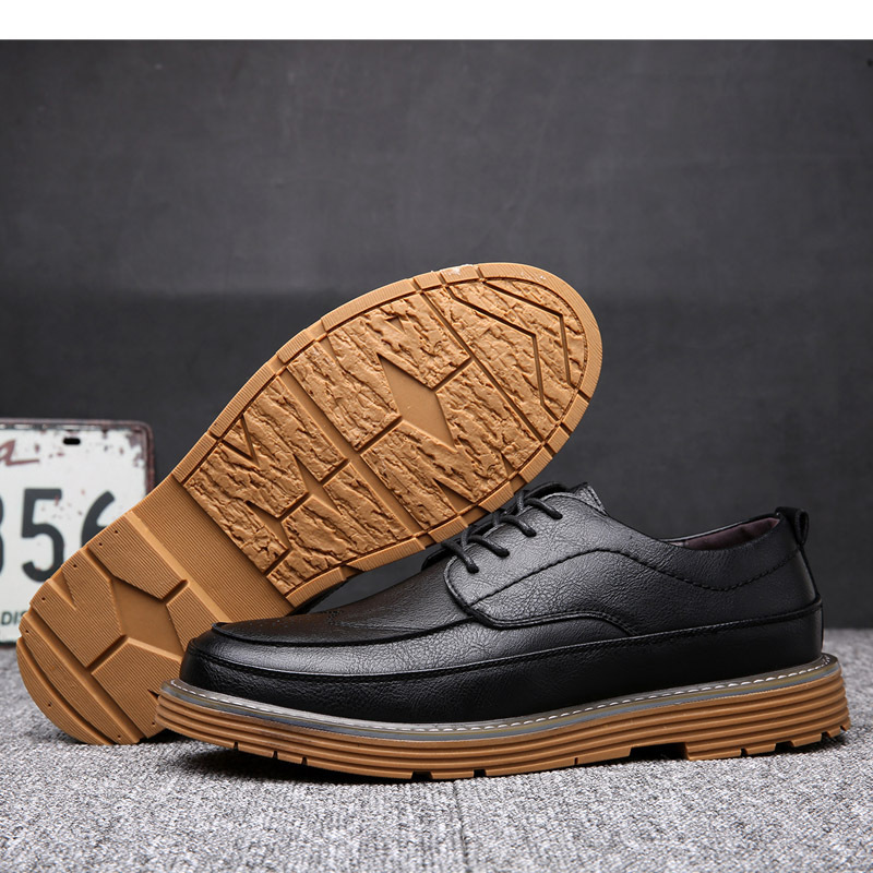 Trendy Korean Style Casual Leather Shoes - Image 3