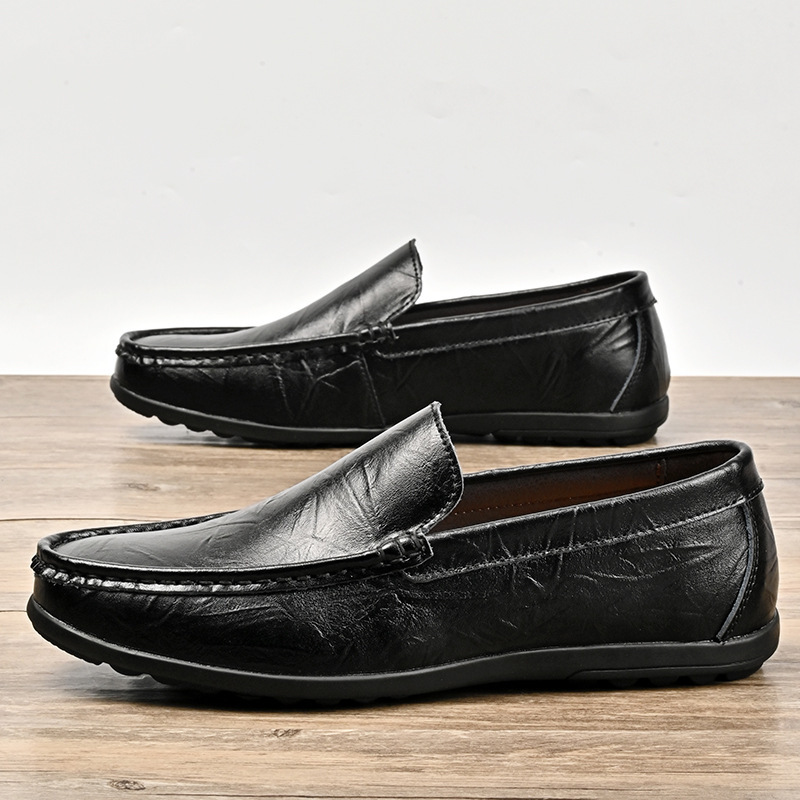 Men's Fashion Casual Slide Leather Shoes - Image 2